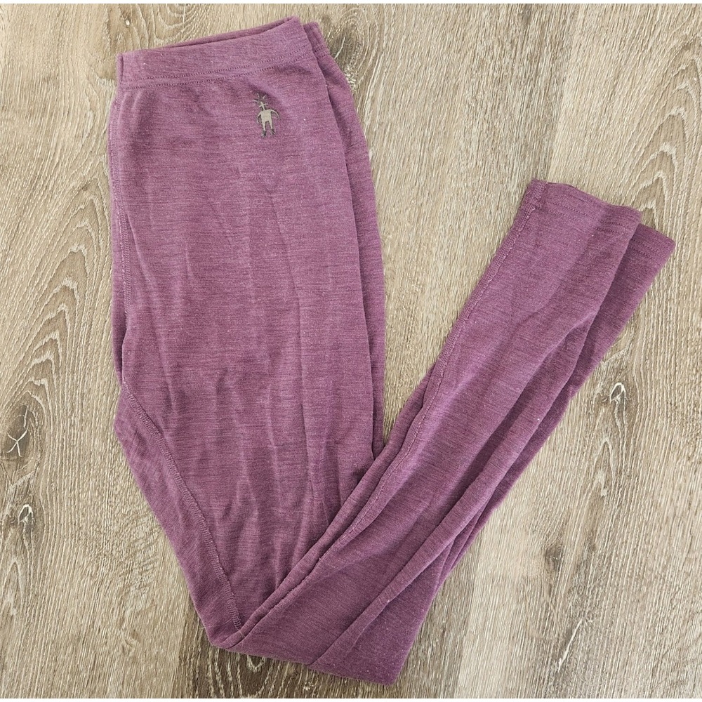 Smartwool Womens Merino Wool Base Layer Leggings Purple Heather Size Large